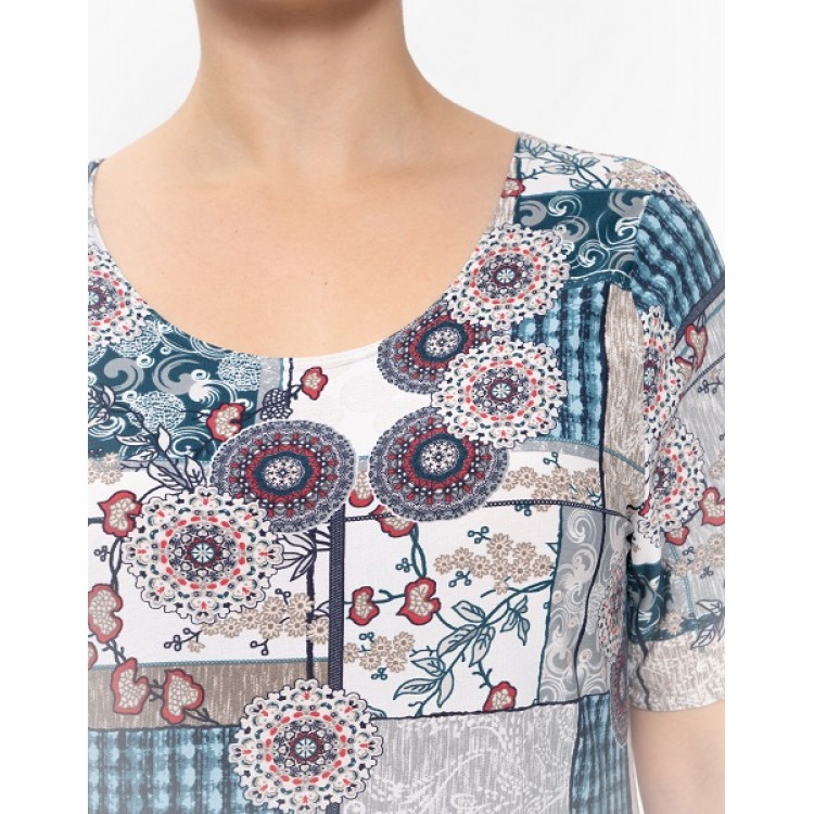 Женское платье для дома и отдыха 697-gray/turquoise, Cleo
