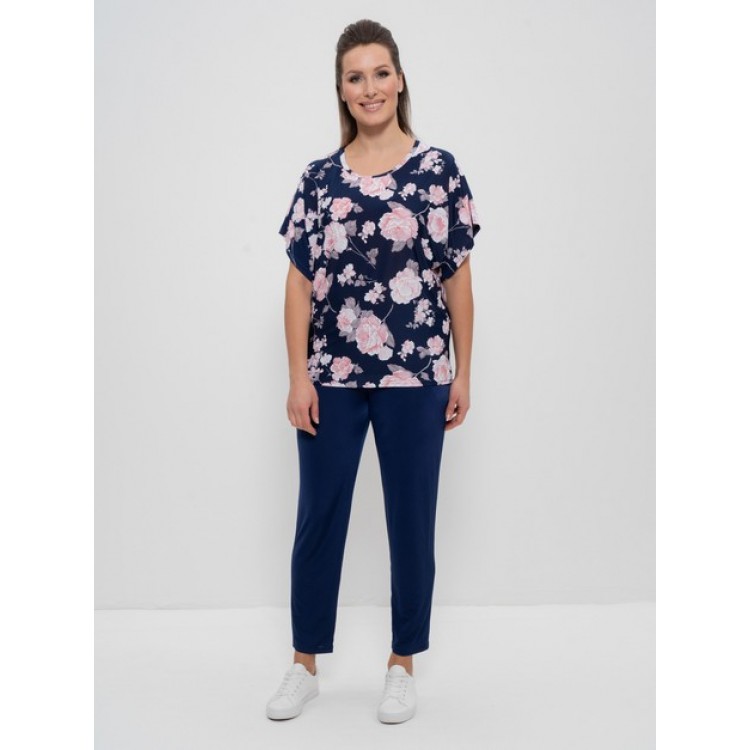 Комплект женский с брюками 713 blue/pink, Cleo