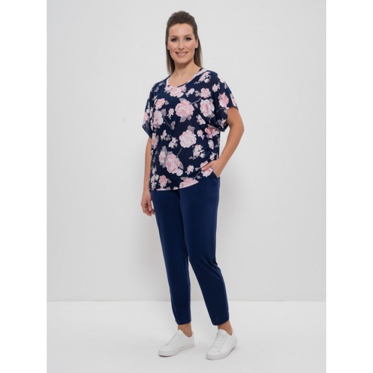 Комплект женский с брюками 713 blue/pink, Cleo