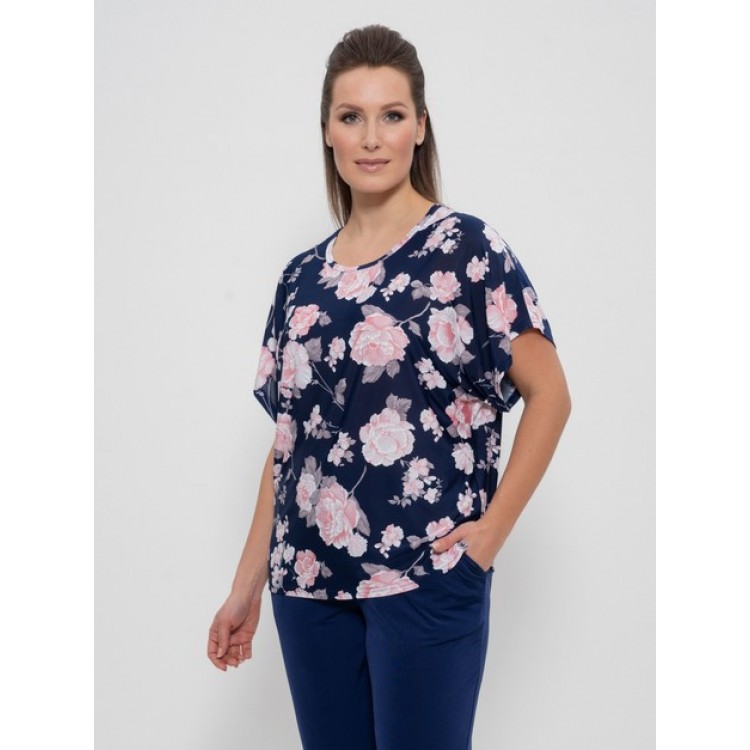 Комплект женский с брюками 713 blue/pink, Cleo