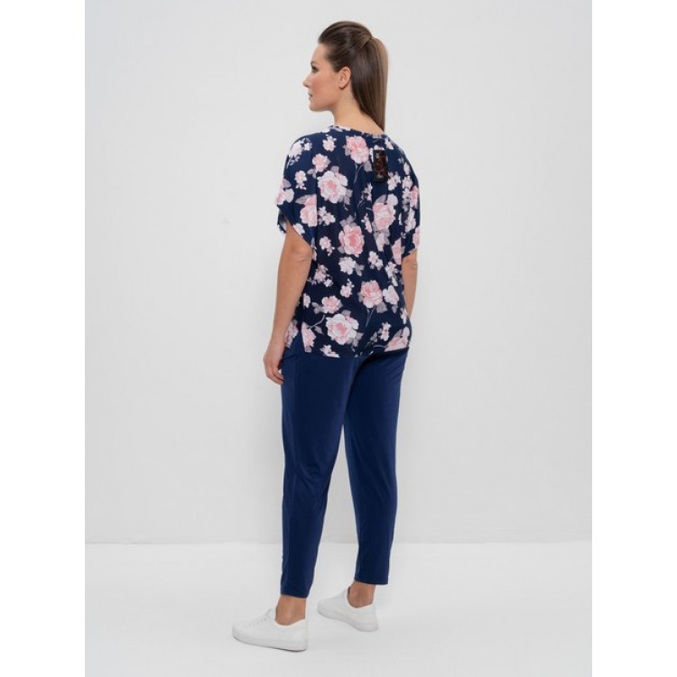 Комплект женский с брюками 713 blue/pink, Cleo