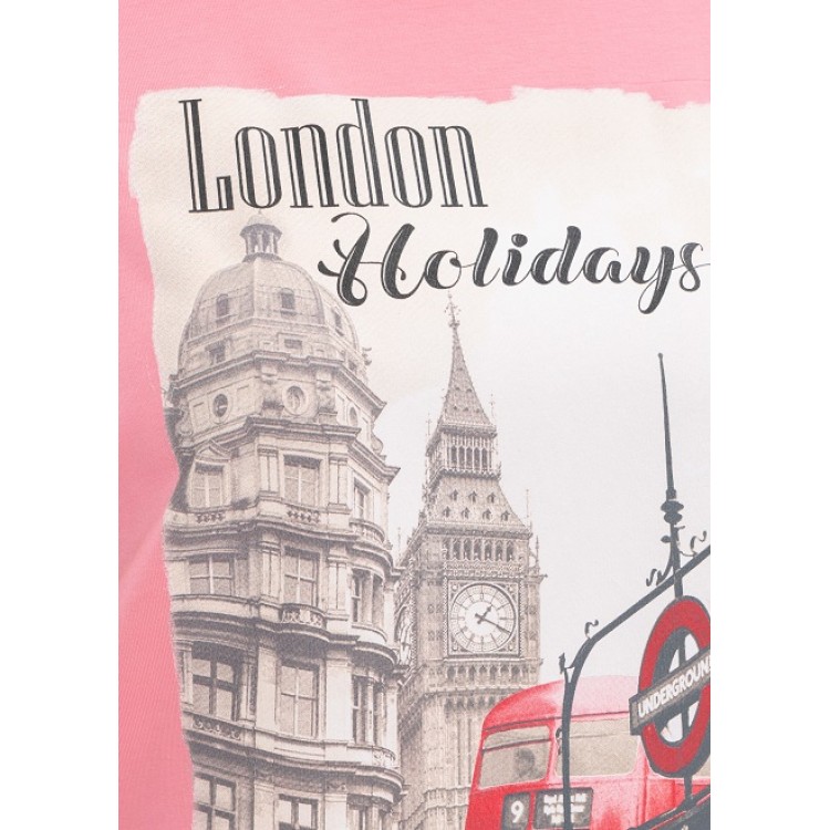 Женская хлопковая пижама с брюками 729-peach/London, Cleo