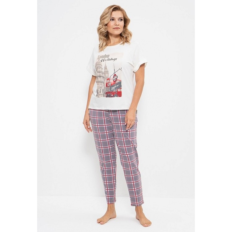 Женская хлопковая пижама с брюками 729-milk London, Cleo