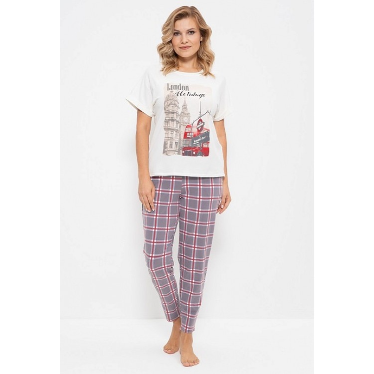Женская хлопковая пижама с брюками 729-milk London, Cleo