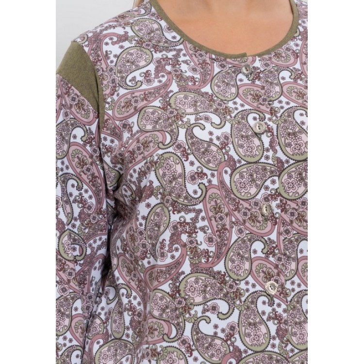 Женская хлопковая пижама с брюками 763-brown/khaki, Cleo