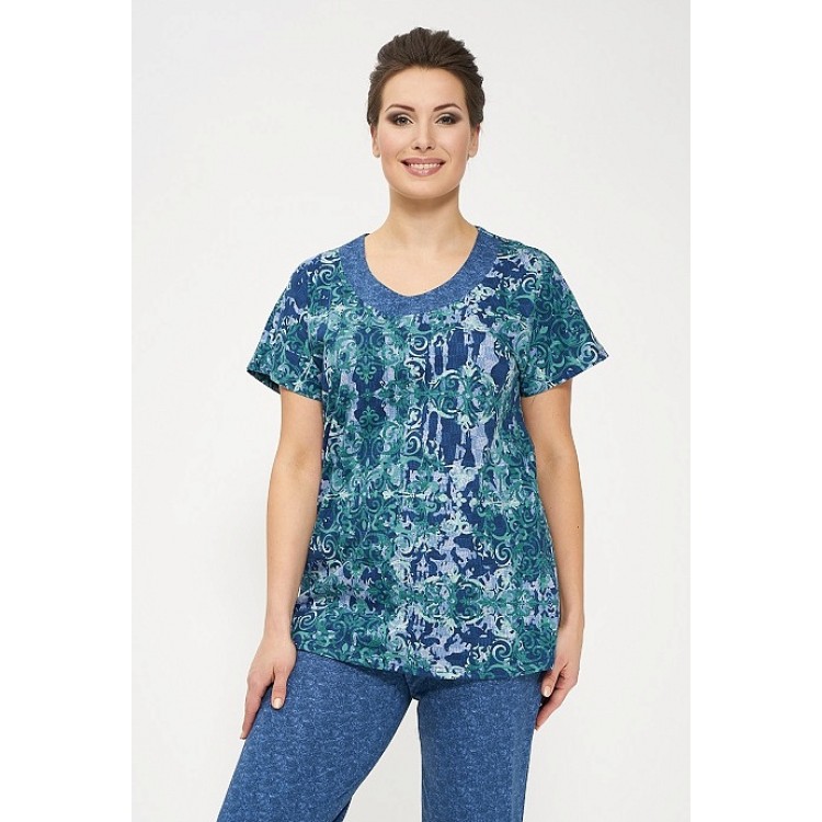 Женский костюм из хлопка с бриджами 774-jeans/green, Cleo
