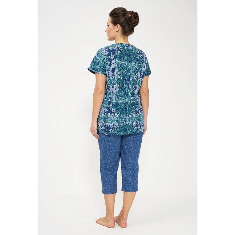 Женский костюм из хлопка с бриджами 774-jeans/green, Cleo