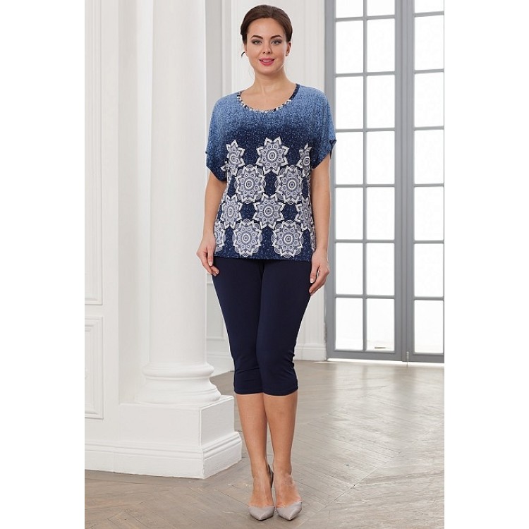 Женский костюм из вискозы с бриджами 776-blue, Cleo
