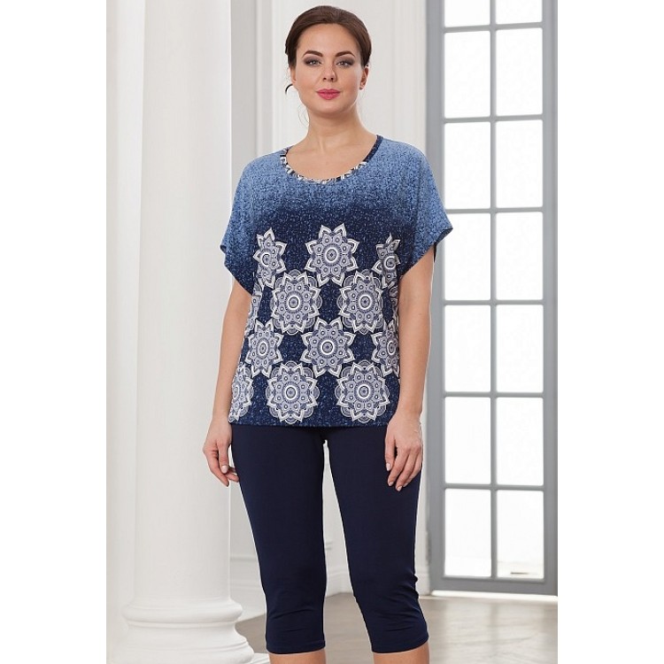 Женский костюм из вискозы с бриджами 776-blue, Cleo
