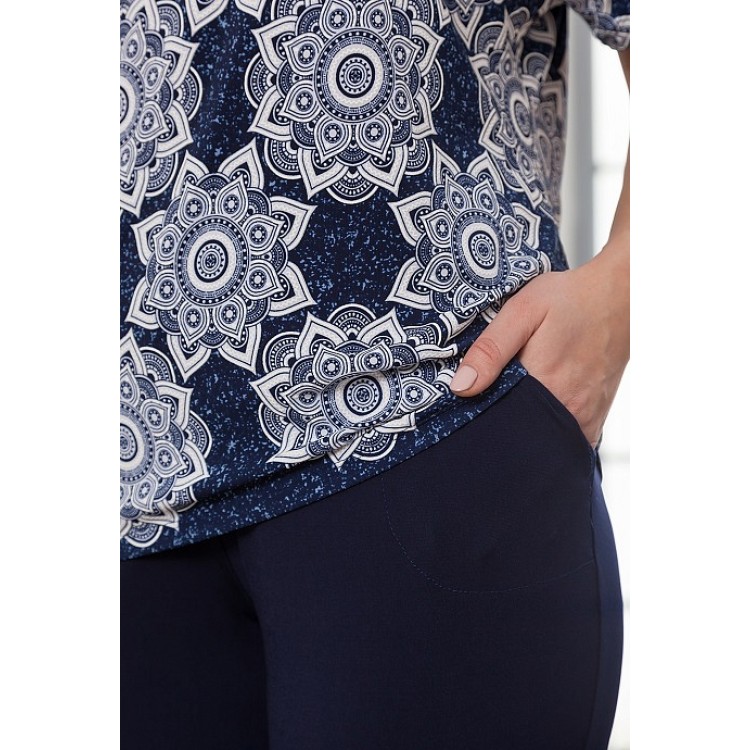 Женский костюм из вискозы с бриджами 776-blue, Cleo