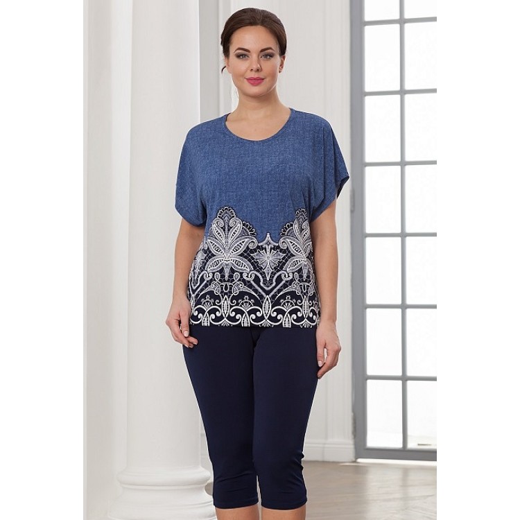Женский костюм из вискозы с бриджами 776-jeans, Cleo