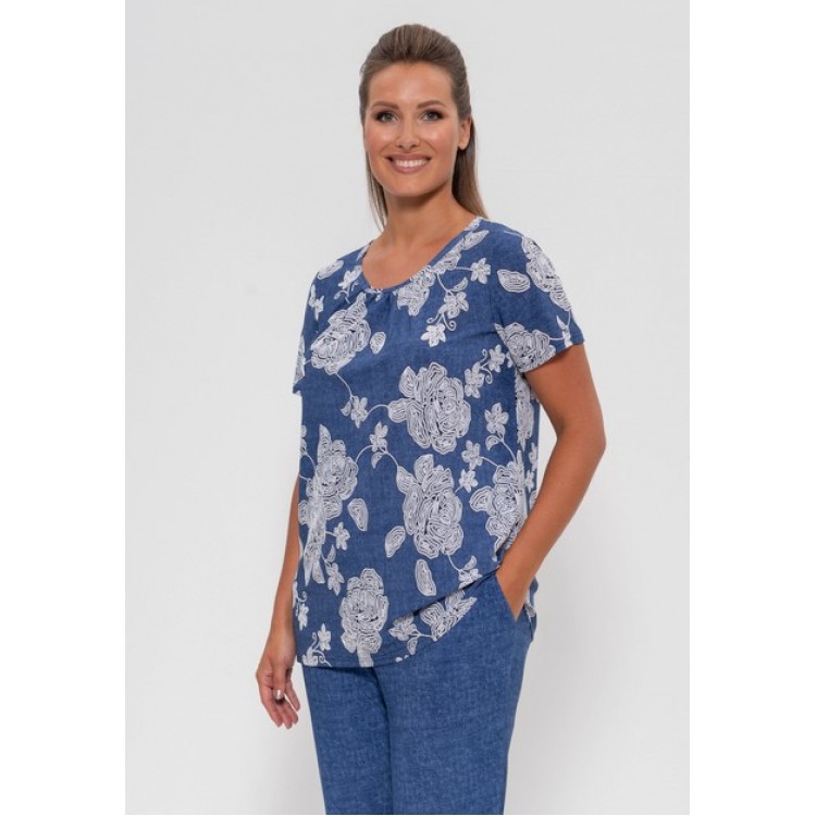 Женский костюм из вискозы с брюками 777-jeans1, Cleo