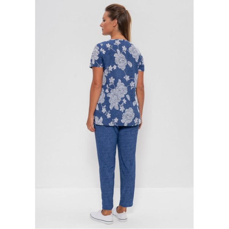 Женский костюм из вискозы с брюками 777-jeans1, Cleo