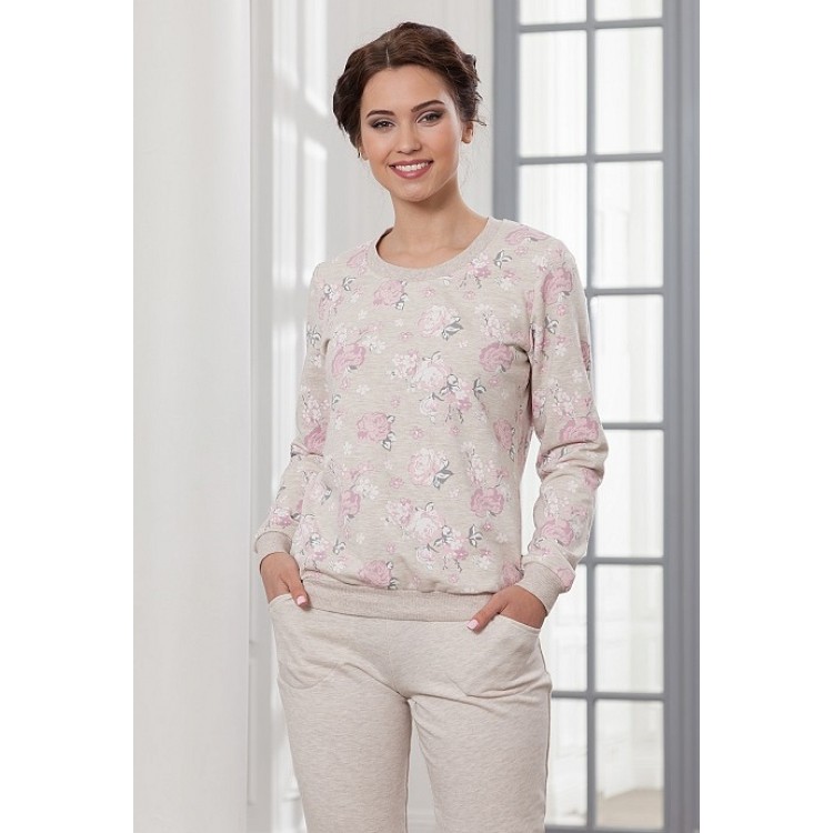 Бежевый женский костюм для дома и отдыха 789-beige, Cleo