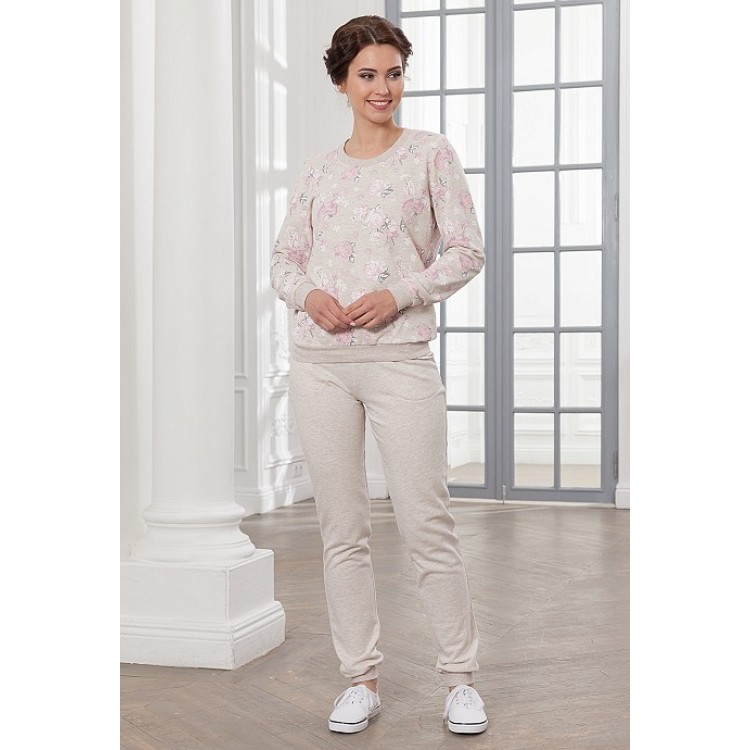 Бежевый женский костюм для дома и отдыха 789-beige, Cleo
