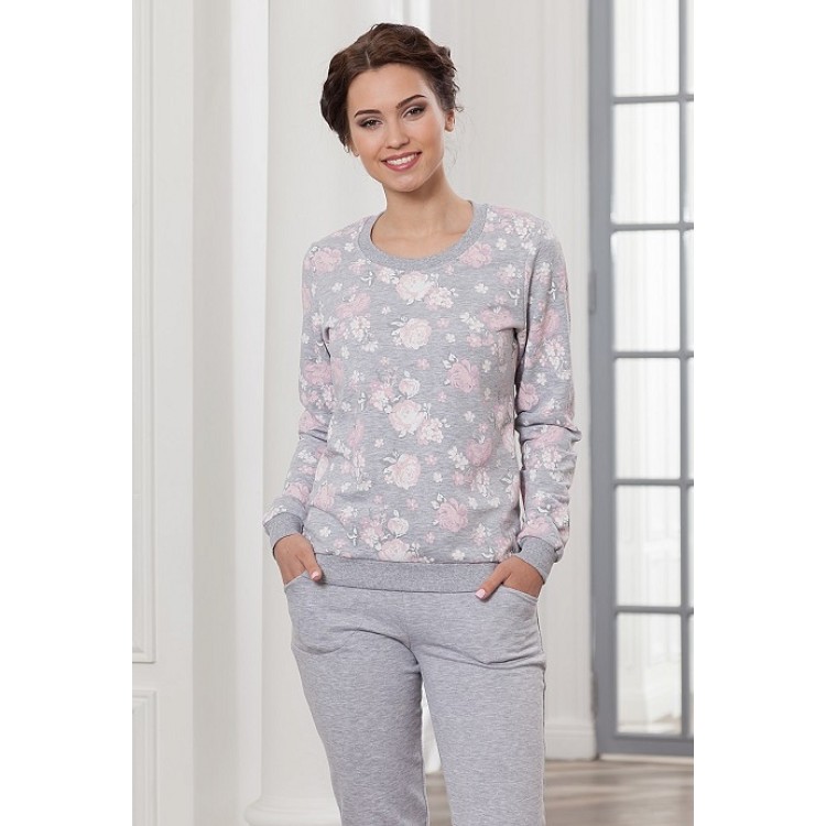 Серый женский костюм для дома и отдыха 789-gray, Cleo
