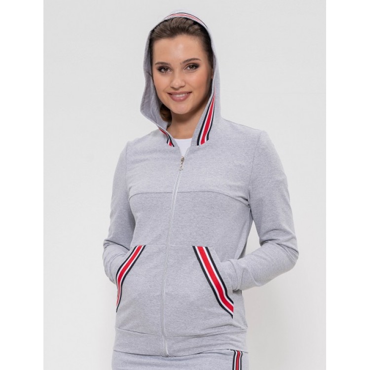 Толстовка женская с капюшоном 80-grey, Cleo
