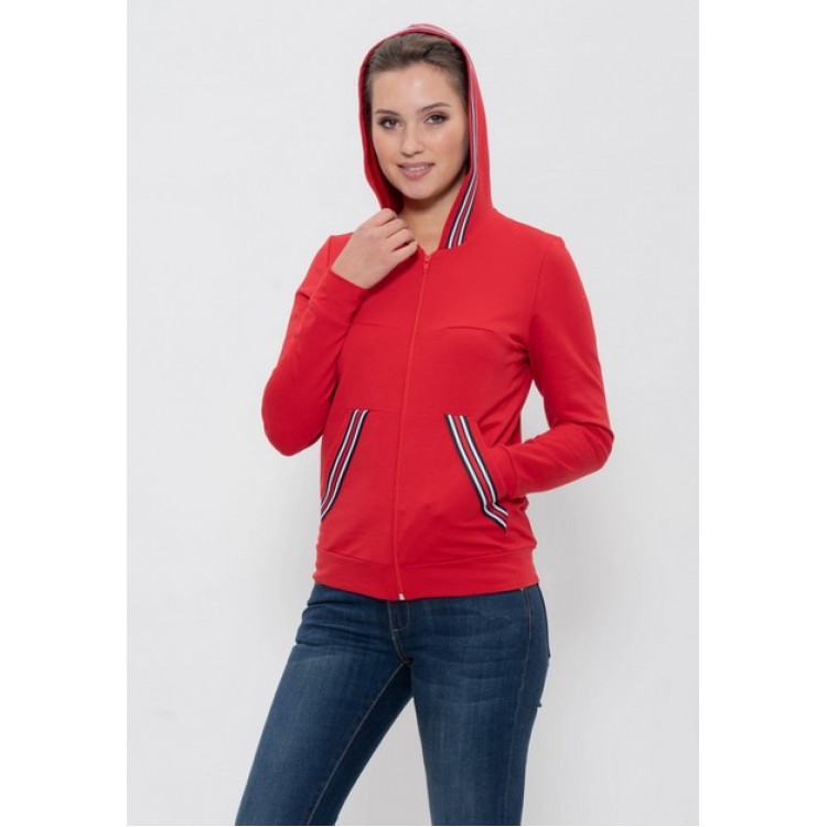 Толстовка женская с капюшоном 80-red, Cleo