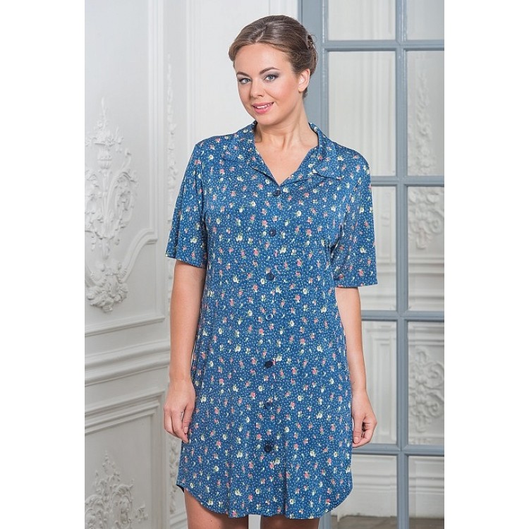 Женская рубашка из вискозы 807-blue, Cleo