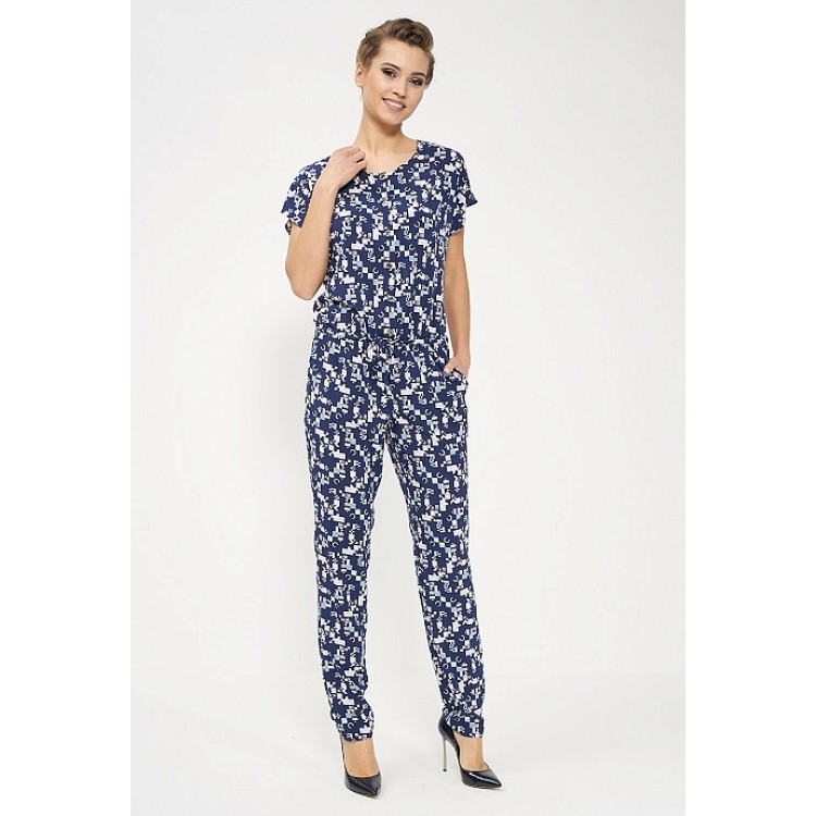 Женский комбинезон с брюками 808-blue/white, Cleo