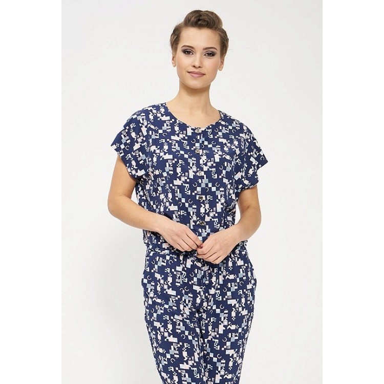 Женский комбинезон с брюками 808-blue/white, Cleo