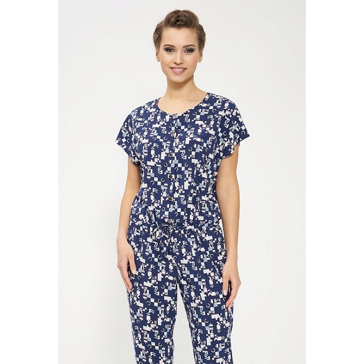 Женский комбинезон с брюками 808-blue/white, Cleo