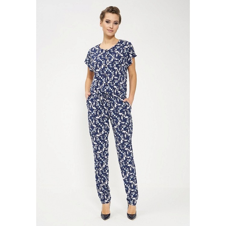 Женский комбинезон с брюками 808-blue/white, Cleo