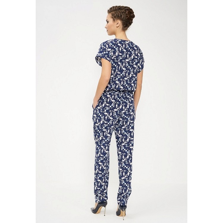Женский комбинезон с брюками 808-blue/white, Cleo