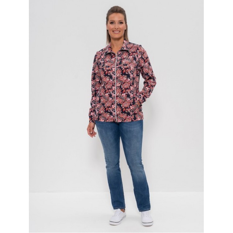 Женская спортивная кофта на молнии 820-blue/coral, Cleo Женская спортивная кофта на молнии 820-blue/coral, Cleo