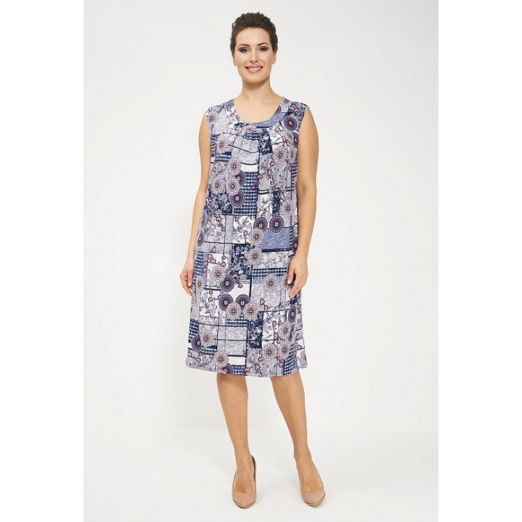 Женский сарафан из вискозы  для дома и отдыха 825-blue/gray/bordo, Cleo