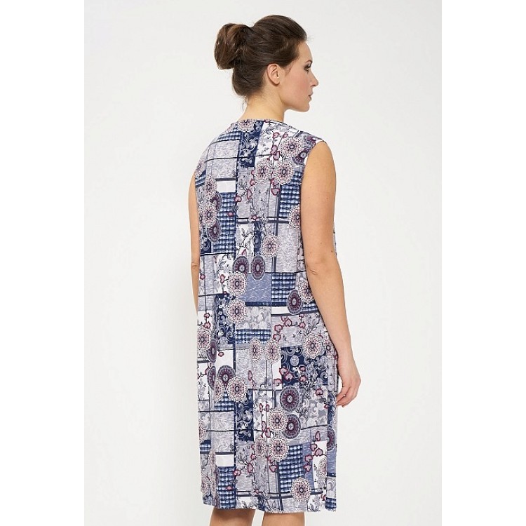 Женский сарафан из вискозы  для дома и отдыха 825-blue/gray/bordo, Cleo