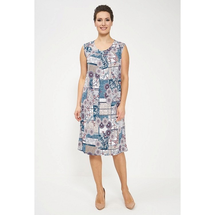 Женский сарафан из вискозы  для дома и отдыха 825-gray/turquoise, Cleo