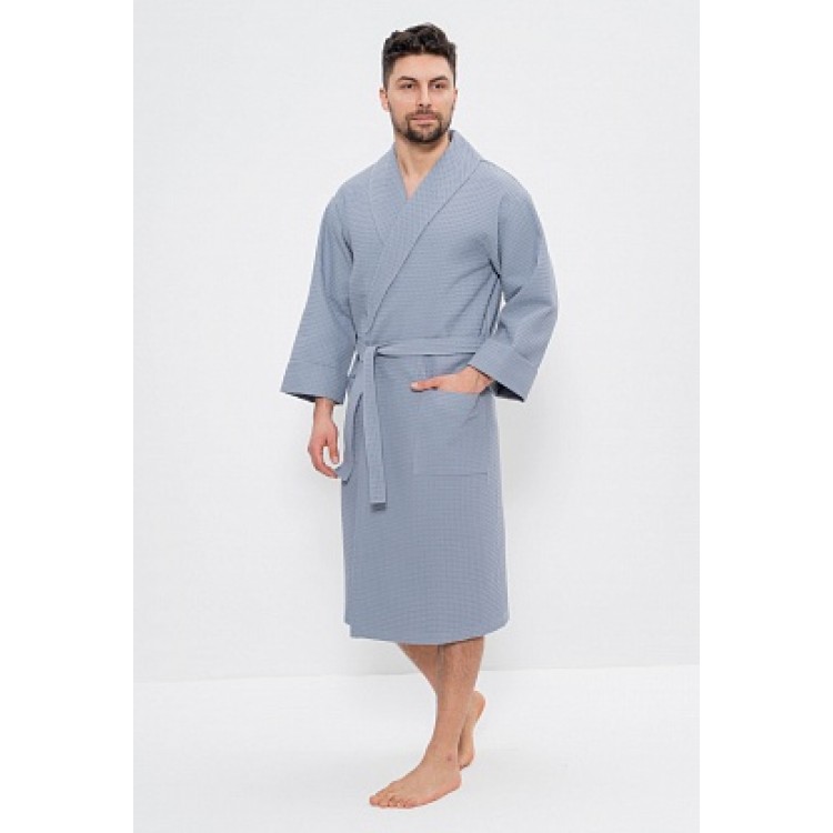 Мужской вафельный халат 831-light gray, Cleo