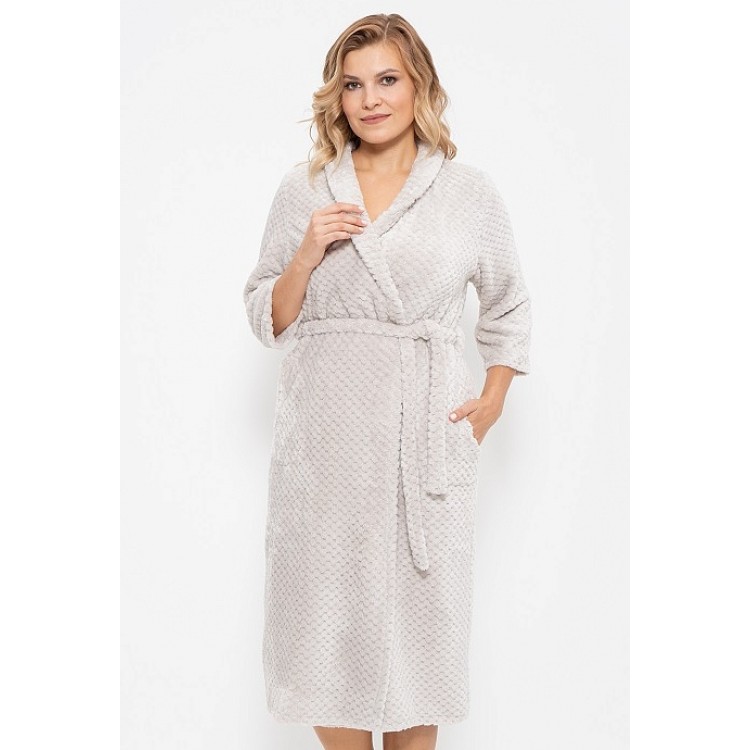 Длинный женский халат 858-1-beige, Cleo
