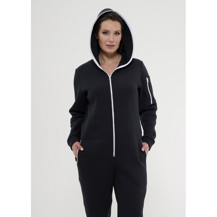 Утепленный женский комбинезон 860-black, Cleo