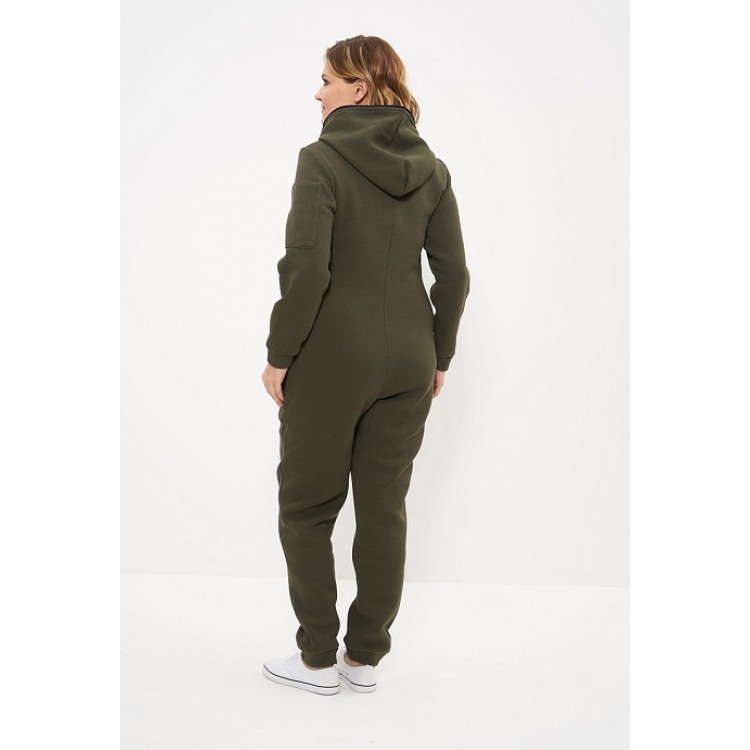 Утепленный женский комбинезон 860-khaki/black, Cleo
