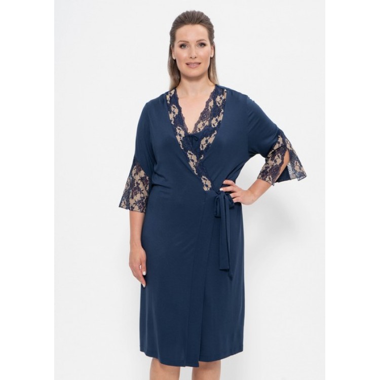 Женский халат из вискозы 867-blue/gold, Cleo