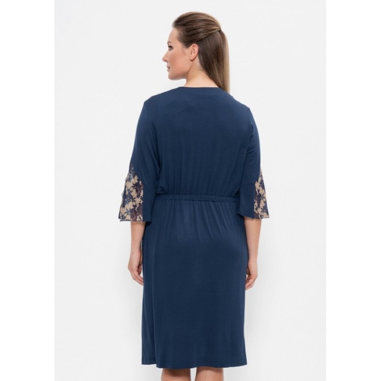 Женский халат из вискозы 867-blue/gold, Cleo