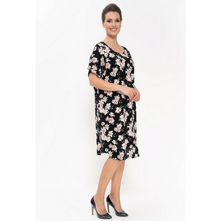 Летняя женская туника из вискозы 880-black/beige, Cleo