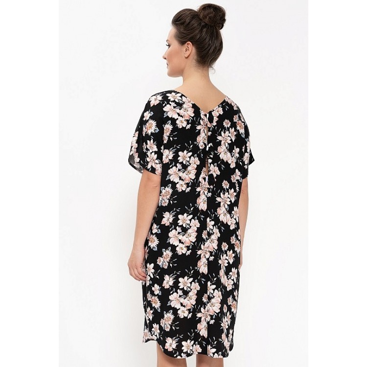 Летняя женская туника из вискозы 880-black/beige, Cleo