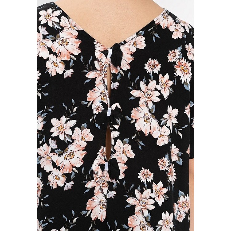 Летняя женская туника из вискозы 880-black/beige, Cleo