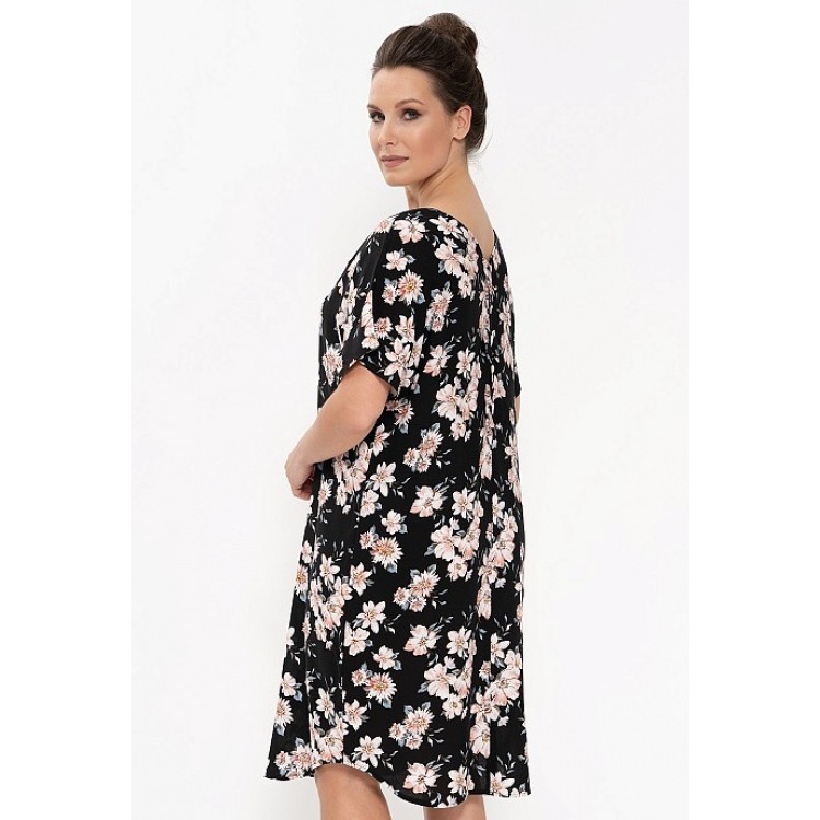 Летняя женская туника из вискозы 880-black/beige, Cleo