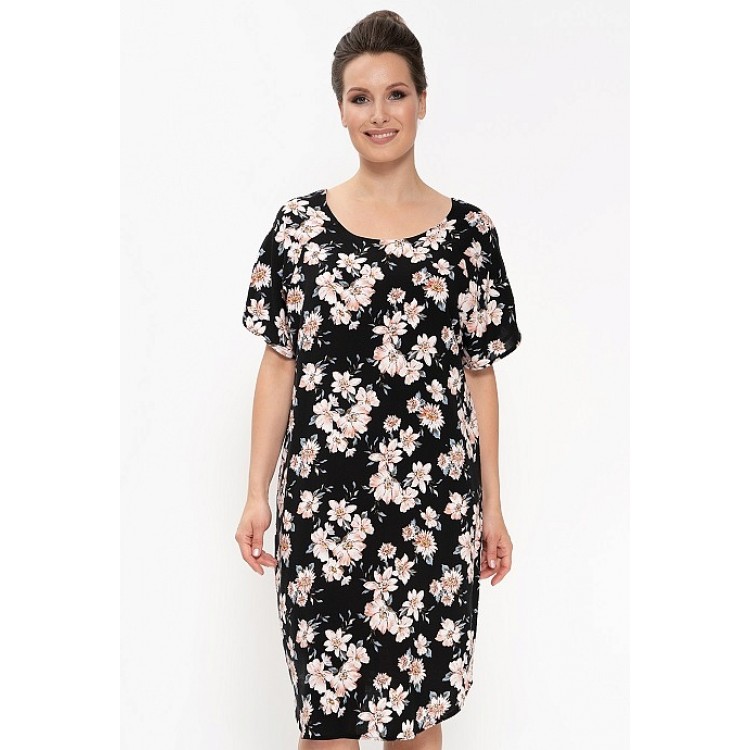 Летняя женская туника из вискозы 880-black/beige, Cleo