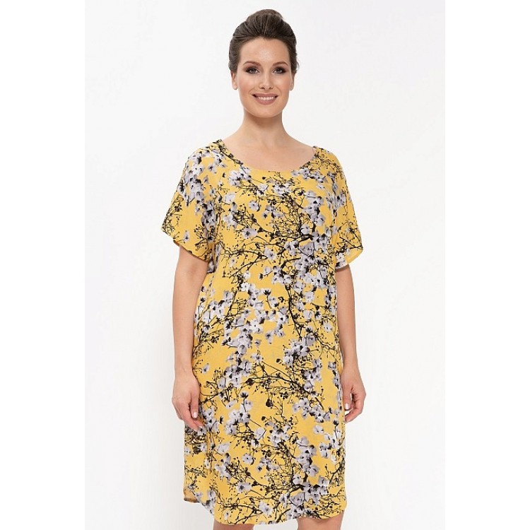 Летняя женская туника из вискозы 880-yellow, Cleo