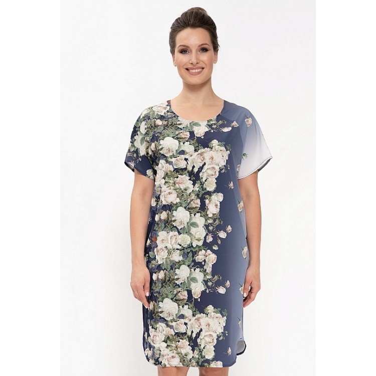 Летнее женское платье-туника 885-blue/green, Cleo