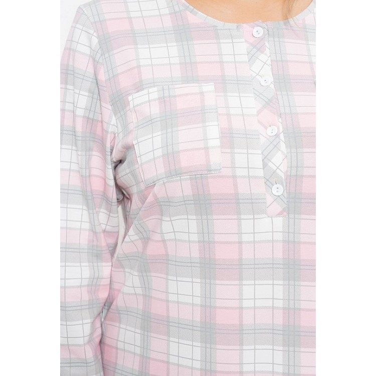 Хлопковое домашнее платье 891-pink/white, Cleo