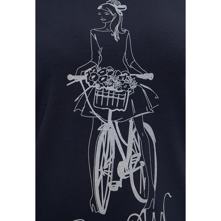 Женское домашнее платье из хлопка 894-1-dark blue, Cleo