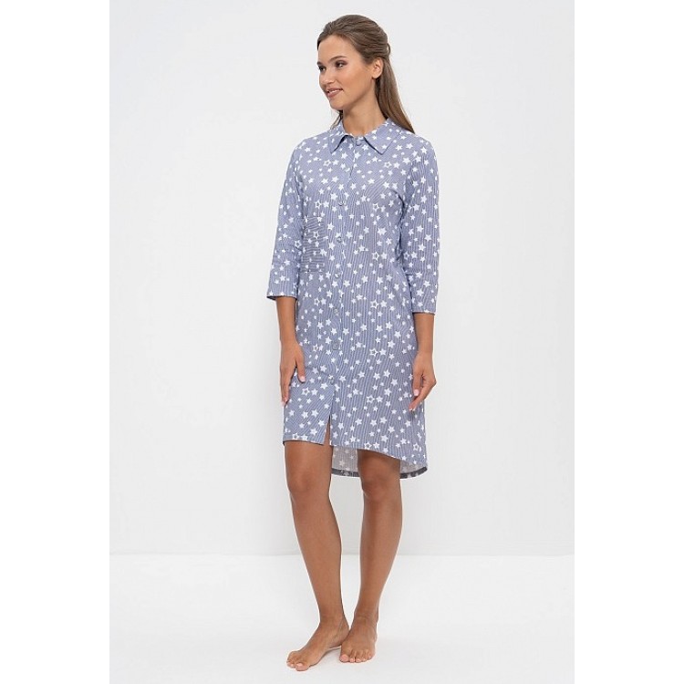 Женский хлопковый халат-рубашка 895, Cleo Женский хлопковый халат-рубашка 895, Cleo
