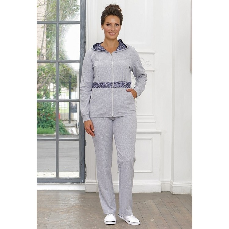 Женский костюм из хлопка с брюками 903-gray, Cleo