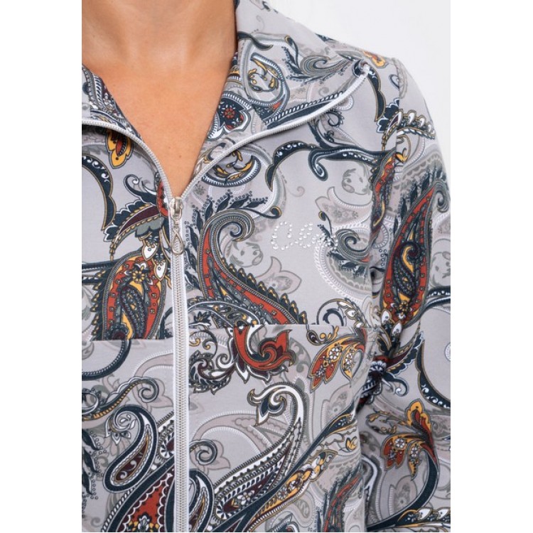 Женский костюм из хлопка с брюками 905-gray/cucumber, Cleo